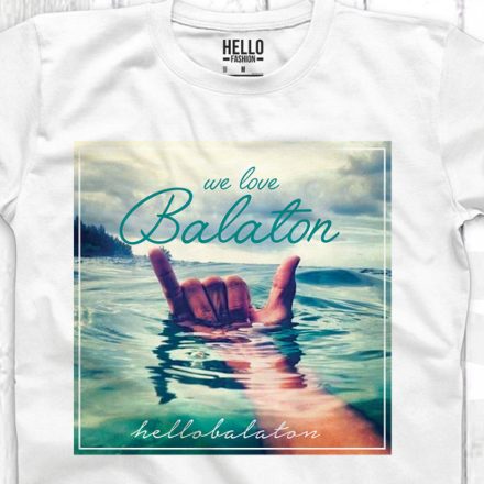 WE LOVE BALATON FÉRFI KEREK NYAKÚ PÓLÓ FEHÉR