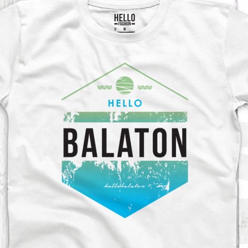 HELLO BALATON KOPTATOTT FÉRFI KEREK NYAKÚ PÓLÓ FEHÉR