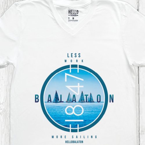 1847 VITORLÁS FÉRFI V NYAKÚ PÓLÓ FEHÉR