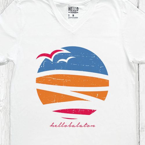 NARANCS KÉK LOGÓS FÉRFI V NYAKÚ PÓLÓ FEHÉR