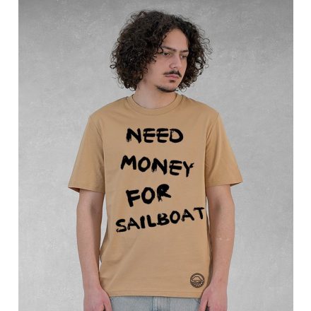 NEED MONEY FÉRFI ORG. PAMUT PÓLÓ BARNA