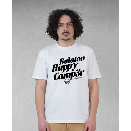 HAPPY CAMPER  FÉRFI ORG. PAMUT PÓLÓ FEHÉR