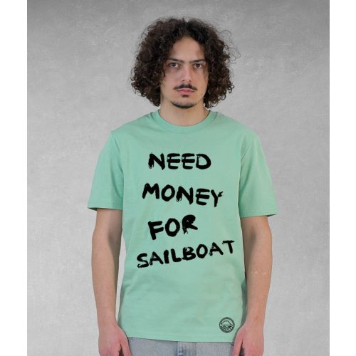 NEED MONEY FÉRFI ORG. PAMUT PÓLÓ ZÖLD