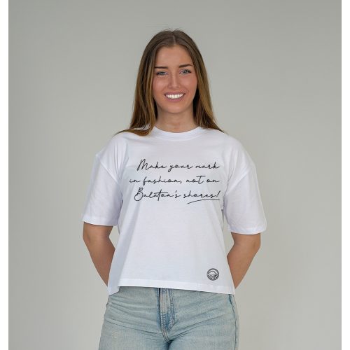 MAKE YOUR MARK NŐI ORG. PAMUT BOXY PÓLÓ FEHÉR