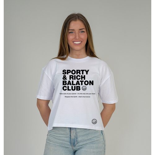 SPORTY AND RICH NŐI ORG. PAMUT BOXY PÓLÓ FEHÉR