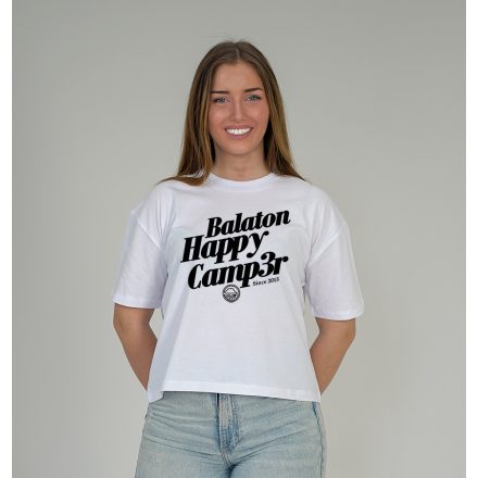 HAPPY CAMPER NŐI ORG. PAMUT BOXY PÓLÓ FEHÉR