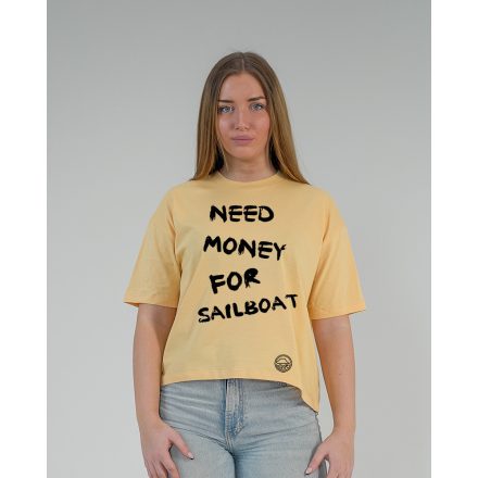 NEED MONEY NŐI ORG. PAMUT BOXY PÓLÓ NARANCS