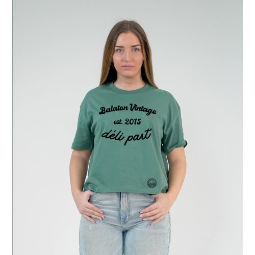 DÉLI PART NŐI ORG. PAMUT BOXY PÓLÓ ZÖLD