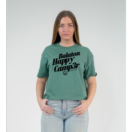 HAPPY CAMPER NŐI ORG. PAMUT BOXY PÓLÓ ZÖLD
