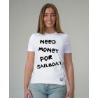 NEED MONEY NŐI ORG. PAMUT PÓLÓ FEHÉR