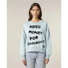 NEED MONEY NŐI ORG. PAMUT PULÓVER JÉGKÉK