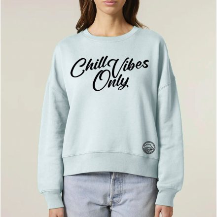 CHILL VIBES NŐI ORG. PAMUT PULÓVER JÉGKÉK