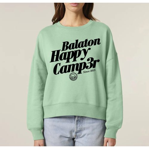 HAPPY CAMPER NŐI ORG. PAMUT PULÓVER ZÖLD