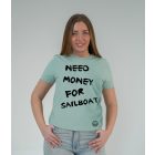NEED MONEY NŐI ORG. PAMUT PÓLÓ ZÖLD
