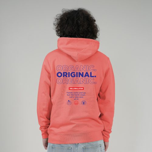 ORIGINAL UNISEX ORG. PAMUT HOODIE KORALL