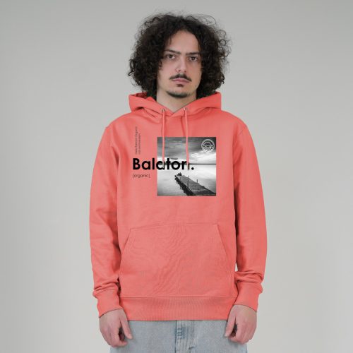 STÉGES UNISEX ORG. PAMUT HOODIE KORALL
