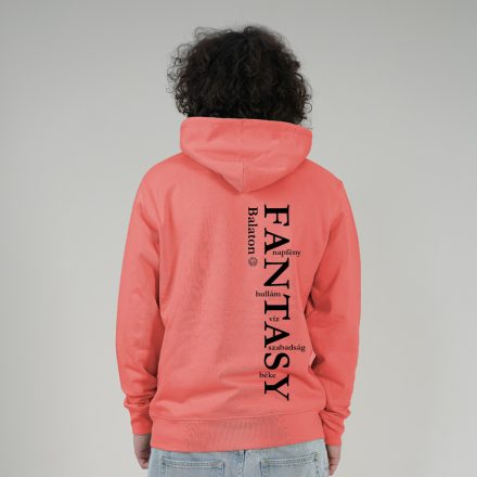 FANTASY  UNISEX ORG. PAMUT HOODIE KORALL