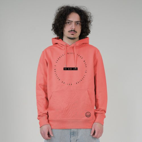 BLUE LAKE  UNISEX ORG. PAMUT HOODIE KORALL