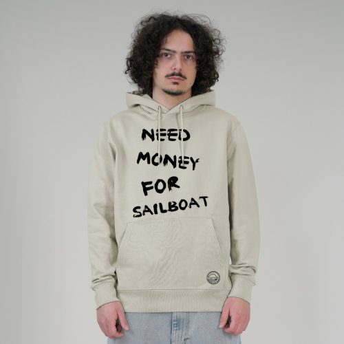 NEED MONEY UNISEX ORG. PAMUT HOODIE SIVATAGI POR