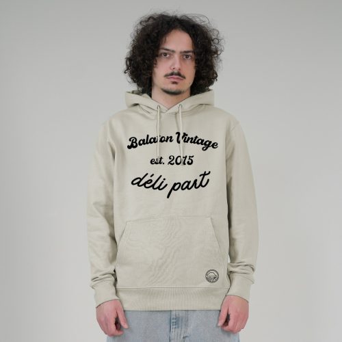 DÉLI PART  UNISEX ORG. PAMUT HOODIE SIVATAGI POR