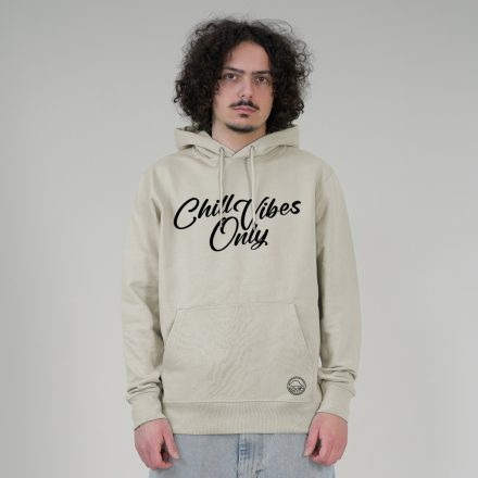 CHILL VIBES  UNISEX ORG. PAMUT HOODIE SIVATAGI POR