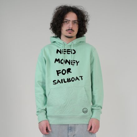 NEED MONEY UNISEX ORG. PAMUT HOODIE ZÖLD