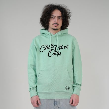 CHILL VIBES  UNISEX ORG. PAMUT HOODIE ZÖLD