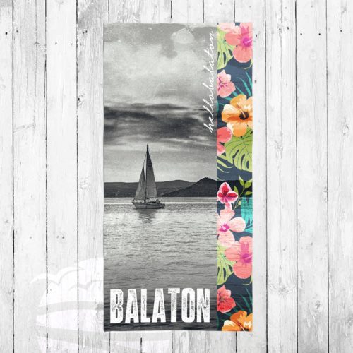 FEKETE FEHÉR VITORLÁS STRANDTÖRÖLKÖZŐ